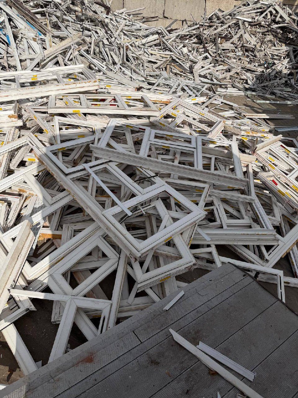 Aerial view of a full uPVC frame pile