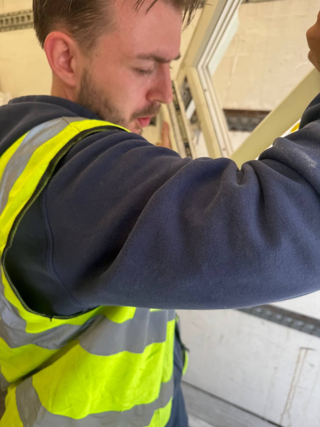 PVC Recovery UK team member loading window frames